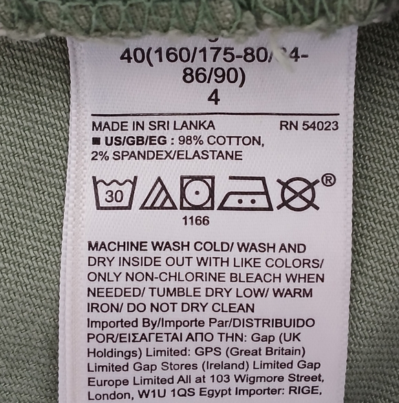 GAP Highrise Wide Leg Ankle length Jeans Olive green Sz 26 /4 - Picture 8 of 13